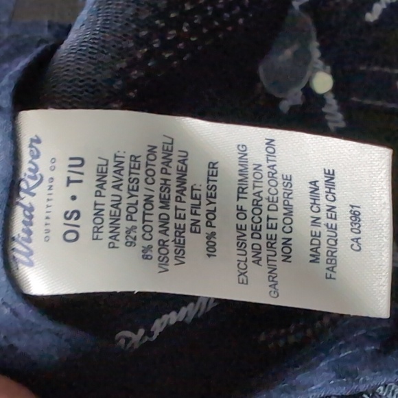 NWT,Wind River, Outfitters Men's Blue/White Mesh,Snap back Hat. - Picture 8 of 8